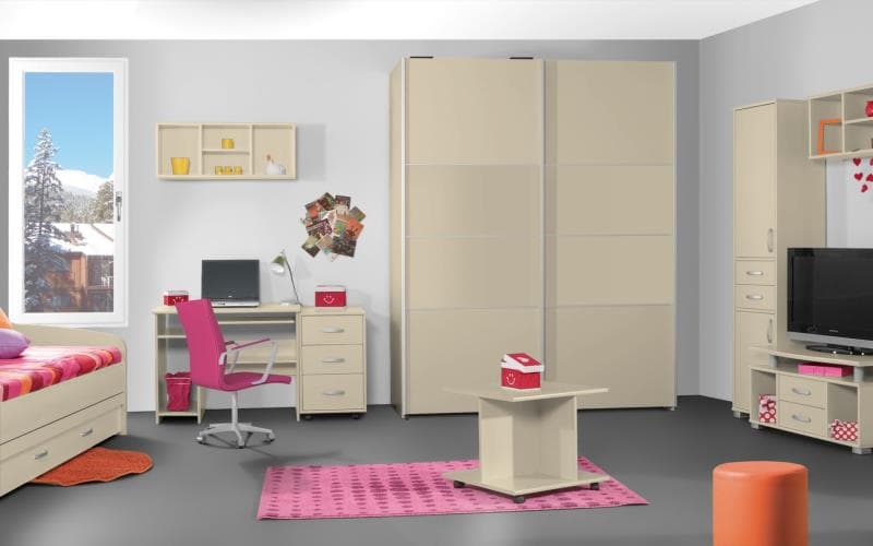 Treviso Handle-less Gloss Cream Bedroom